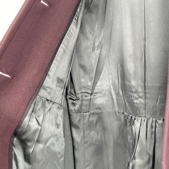 J.Crew Coletta Double Cloth Lady Pea Coat Made In Italy Plum Size 6‎ /M - Picture 13 of 16